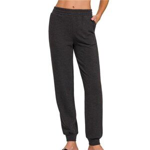 Zenana Cotton Slub Jogger Pants